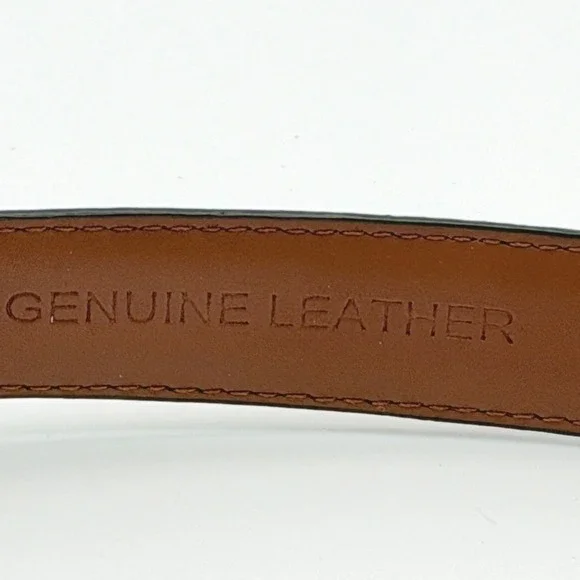 Genuine Leather Western Belt Medium Brown‎ Floral Silver Buckle Boho Country - Picture 7 of 9